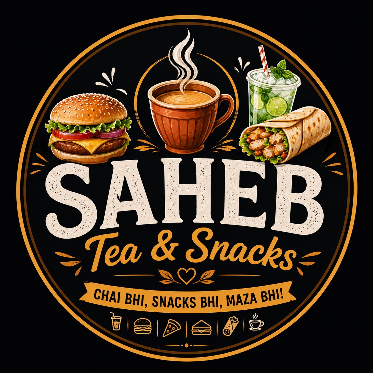Saheb Tea & Snacks circular logo